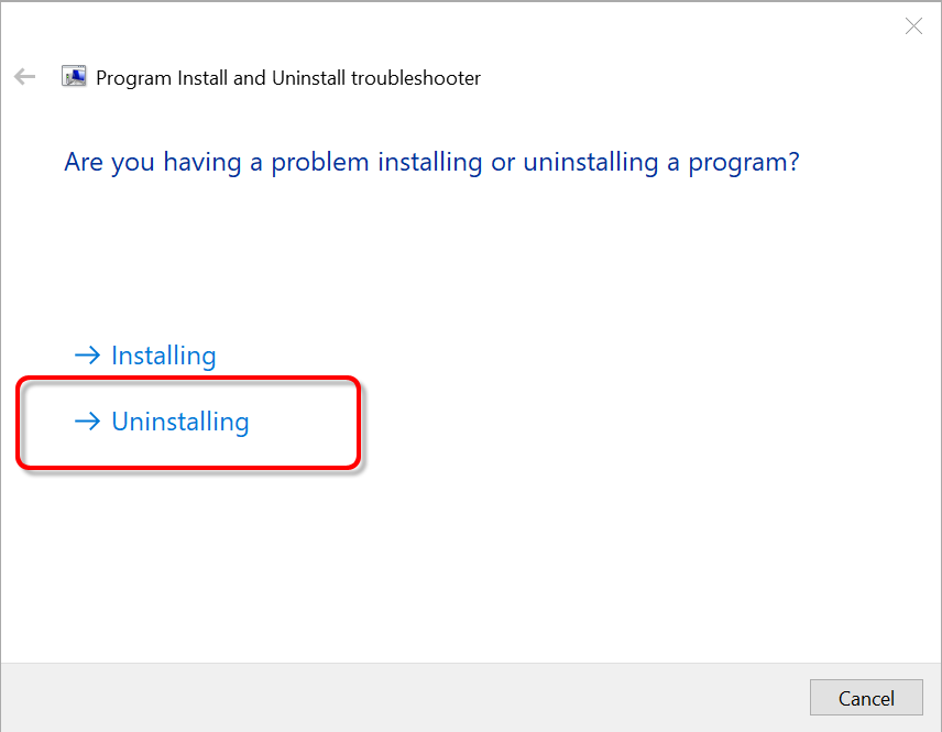 Используйте программу «Microsoft Program Install and Uninstall Troubleshooter».